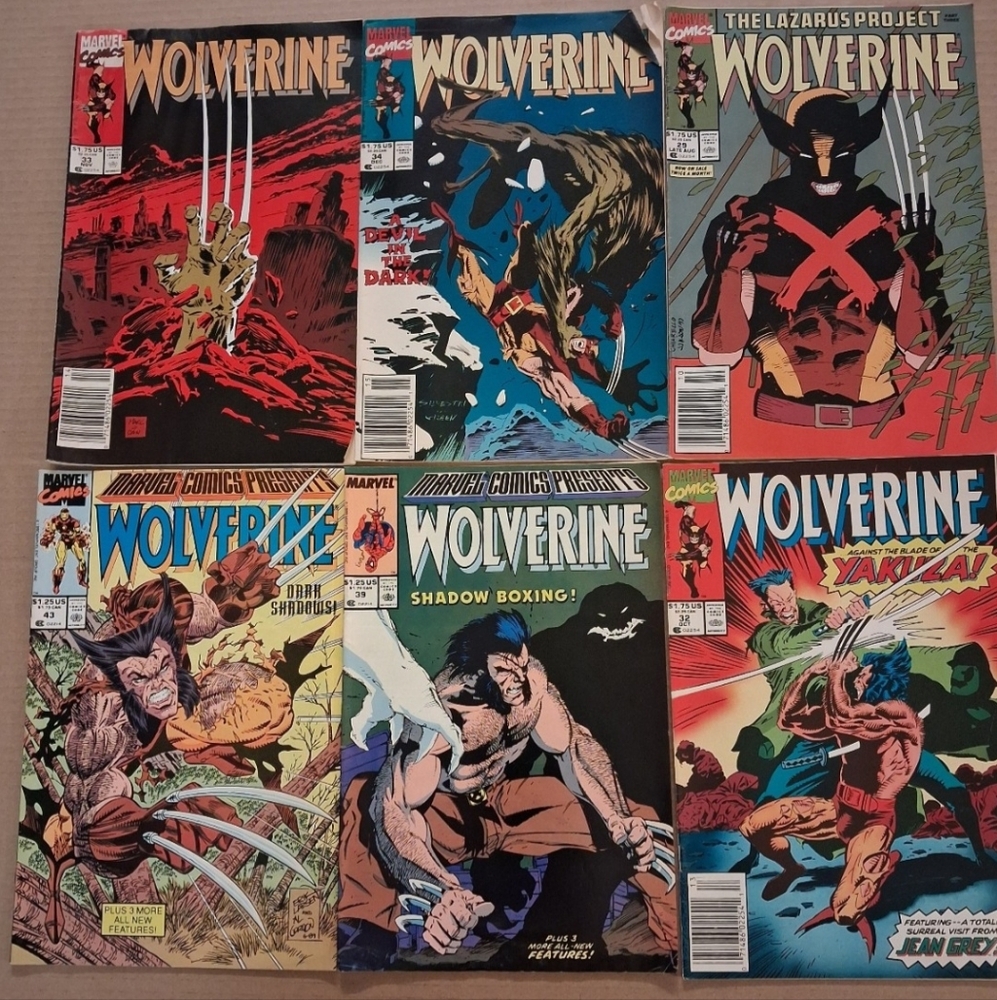MARVEL "Wolverine" Vintage 1980's Lot of 6 Comic Books